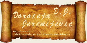 Doroteja Jeremijević vizit kartica